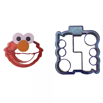 Cookie & Bread Cutters 2 Piece Plastic Set: Red Elmo & Blue Graphic Cutters • $10