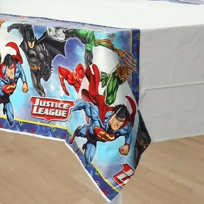 Justice League Party Supplies Plastic Tablecover X1 Superman Batman Flash  • $1.49