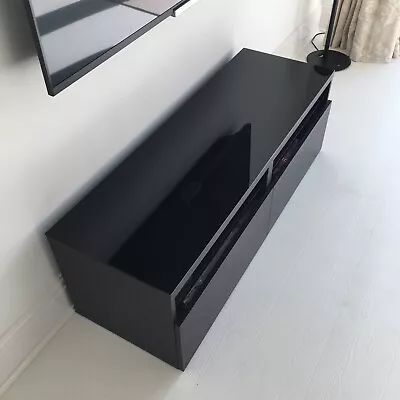 £65 • Buy TV Cabinet Glass Black Top Modern Unit Reduced Yo Sell