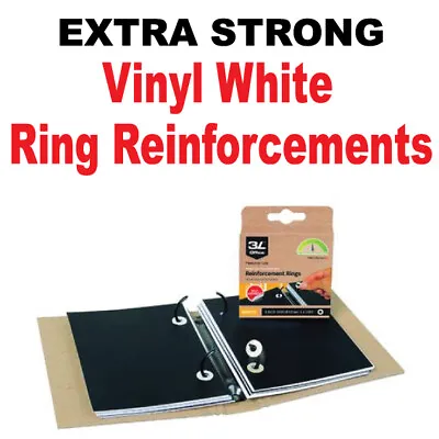 Extra StrongVinyl Ring Reinforcers For Punched Holes Reinforcement Washers File  • £6.99