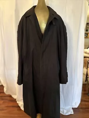 Jos A. Bank Men's Black Trench Coat W/ Removable Wool  Liner 44R • $15