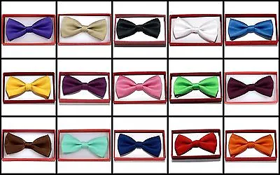 $5.99 • Buy Solid Color Toddler Bow Ties For Boys Girls Kid Child School Picture Wedding