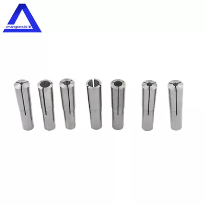 7Pcs #2 Morse Taper Collet Set 1/8  - 1/2  2MT MT2 3/16 1/4 3/8 Round Chuck • $31.21