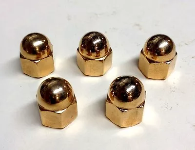 5 24k GOLD PLATED STEEL ACORN NUTS 5/16 -24 Harley Hd Chopper Bobber Cafe Xs650 • $11.11