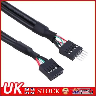 USB 2.0 9 Pin Male To 9 Pin Female Extension Cable Card Multiplier Header Cable • £5.69