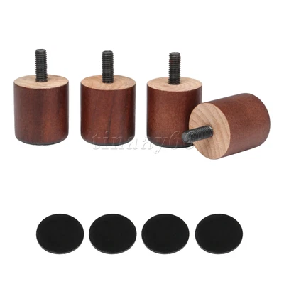 $16.09 • Buy 4pcs M8 Thread Brown Wood Furniture Legs For Couch Lounge Cabinet 3.7x3.5cm