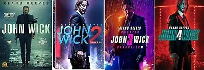 John Wick Complete Keanu Reeves Movies Series Chapter 1-4 1 2 3 4 NEW DVD SET • $14.10