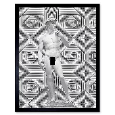 Statue David Michelangelo Classic Abstract Trippy Geometric Print Framed 12x16 • $23.49