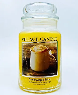 1 Village Candle SWEET MAPLE BUTTER Large 2-Wick Classic Jar Candle 21.25 Oz • $34.99