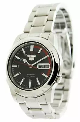 Seiko 5 Automatic 21 Jewels Stainless Steel Black Dial SNKK31K1 30M Mens Watch • $114.29
