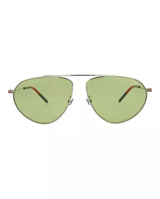 Gucci Mens Aviator Silver Silver Green Fashion Designer Eyewear • $169