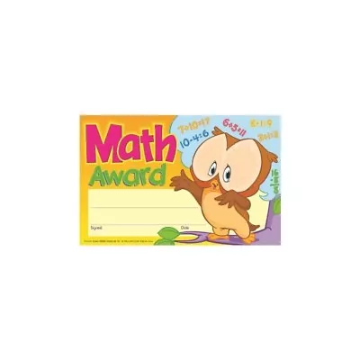 Math Recognition Awards 30 Pack Trend Enterprises Owl Design Brand New Wrapped • $5