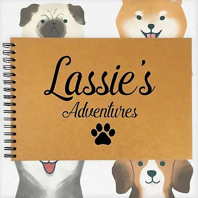 Personalised Dog Puppy Paw A3/A4/A5 Scrapbook Photo Album Guestbook Gift • £8.99