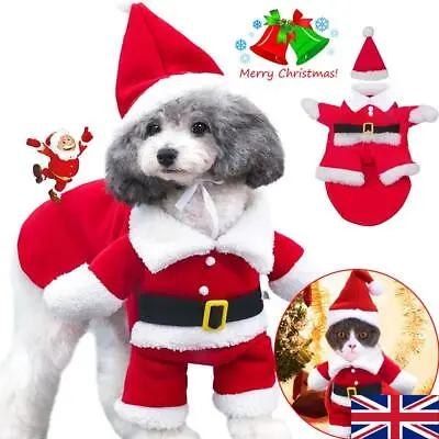 £5.99 • Buy Pet Christmas Outfit Dog Cat Xmas Coat Costume Dress Fun Party Cosplay Clothes