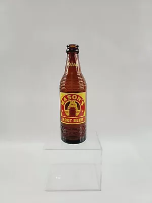 Mason's Old Fashioned Root Beer 10oz Soda Bottle Chicago Illinois Amber Vintage • $19.14