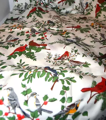 Vintage Cranston Print Works Co SONGBIRDS Fabric 36  By 44  • $10