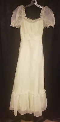 Vintage 70s Mint Green Lorrie Deb Formal Prom Party Dress Size 7/8 Great Cond. • $43
