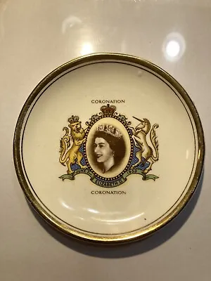 Queen Elizabeth II Coronation 1953 Small Plate Victoria Pottery Fenton England • $15