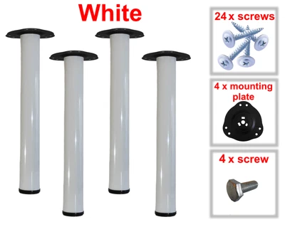 £14.99 • Buy 4 White Metal Table Legs Kitchen Breakfast Bar  710mm