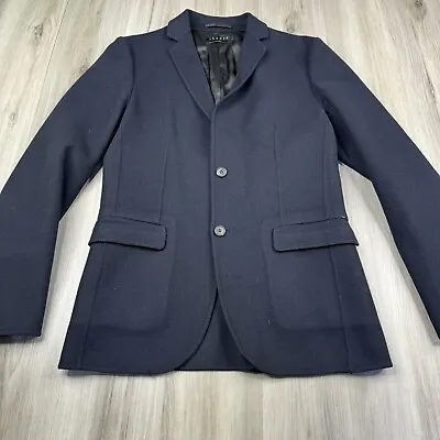 Theory Solid Navy Blue Cashmere Unstructured Blazer Size 38 • $34.99