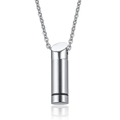 Stainless Steel Cremation Memorial Keepsake Ashes Urn Holder Necklace Jewelry • $8.99