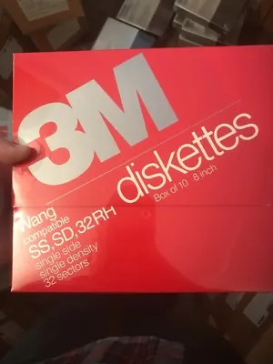 10 Pack 3M 8  Diskettes SS SD 32 RH Wang Compatible DC 051111 3m# 220 New Nos • $34.99