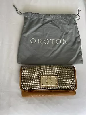 $150 • Buy Oroton Collectable Chainmail & Tan Leather Clutch Bag - Perfect Condition!