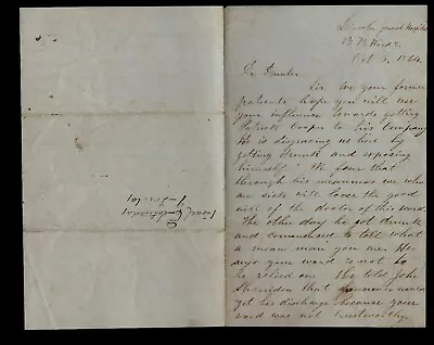 CIVIL WAR LETTER - 7th USCT Surgeon - ABE LINCOLN Drunk Hospital Patient Etc ! • $31