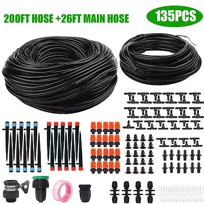 226ft Micro Drip Irrigation System Garden Plant Watering Hose Adjustable Sprayer • $35.99