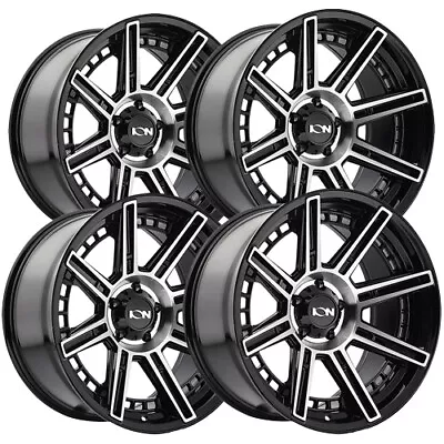 (Set Of 4) Ion 149 20x9 6x135 -12mm Black/Machined Wheels Rims 20  Inch • $803.96