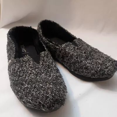 $15 • Buy Toms Slip On Shoes, Size 5, Women, Gray, Soft Texture, Great Shape