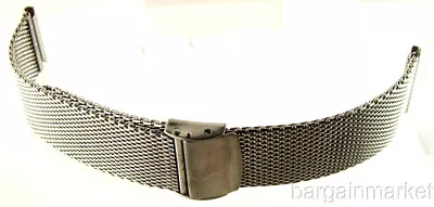 19mm SWB Vintage NOS Mens Stainless Steel Buckle MESH Watch Band • $39.95