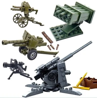 Building Blocks MOC Military WW2 88 F Light Artillery Gun Bricks Model Kids Toys • $14.62