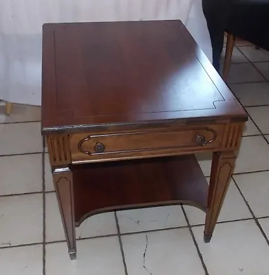 Mid Century Walnut Mersman Side Table / End Table With Drawer  (ET4) • $349