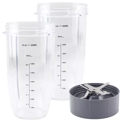 2 Pack 32 Oz Cup And Extractor Blade For NutriBullet NB-101B NB-101S NB-201 • $24.99