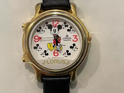 Vintage Lorus Mickey Mouse Musical Watch Plays Two Tunes - VG - Works • $69.95