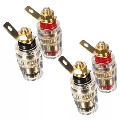  4Pc Amplifier Speaker Terminal Binding Post 4mm Banana Plug Jack Z5I16579 • £6.64