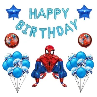 $11.99 • Buy Spiderman Airwalker With Birthday Banner And Balloons For Kids Party Decorations