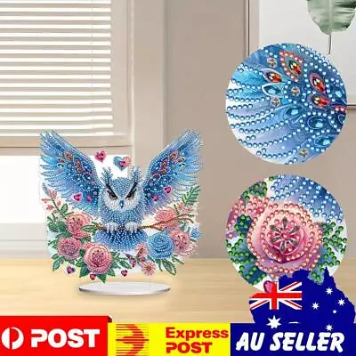 Acrylic Owl Diamond Painting Tabletop Ornament For Home Office Desktop Decor • $15.69