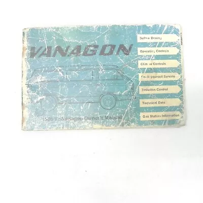 Vintage 1980 Volkswagen Vanagon Owner Operators Service Manual Guide Book • $15.98