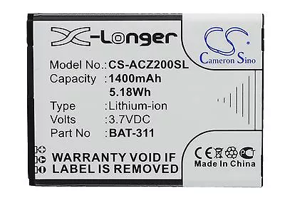 3.7V Battery For Acer Liquid Z200 Z200 Li-ion NEW • £15