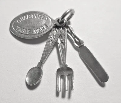 £5.99 • Buy Silver Vintage Charm Bracelet Charm   Set Of Cutlery