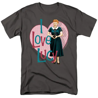 I Love Lucy Heart You Logo T Shirt Lucy Mens Licensed Classic TV Charcoal • $17.49