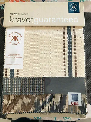 KRAVET Weaves Pacific Blue Fabric Sample Book 46 Pcs Upholstery • £25.06