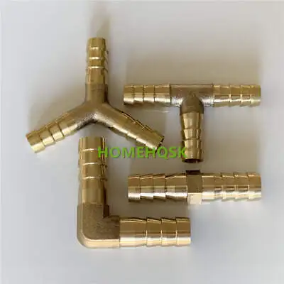 Metal Brass Hose Joiner Barb Tail Connector Splitter Fuel Water Gas Pipe Tubing • £7.07