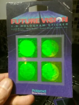 Rare  PLANET EARTH  3D POLAROID Vintage  Hologram Carded Picture Stickers X 4.. • £6.50