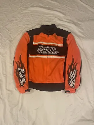 Harley Davidson Riding Gear Embroidered Padded Motorcycle Jacket Adult Size Xl • $70