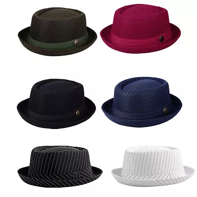 Pork Pie Hat For Men Women Classic Mesh Porkpie Derby Fedora Summer Panama Cap • $42.99