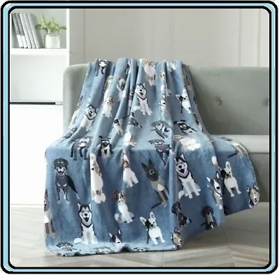 Mainstays Extra Soft Warm Fleece Heat Plush Throw Washable Blanket 50  X 60 .Dog • $10.79