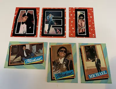 Lot Of 6 Michael Jackson Trading Cards 1984 MJJ Productions 3 Cards + 3 Stickers • $8.49